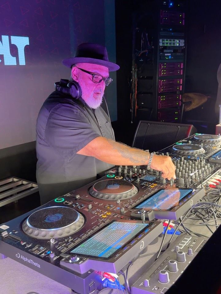 Pete Salaz working the decks on Sunday