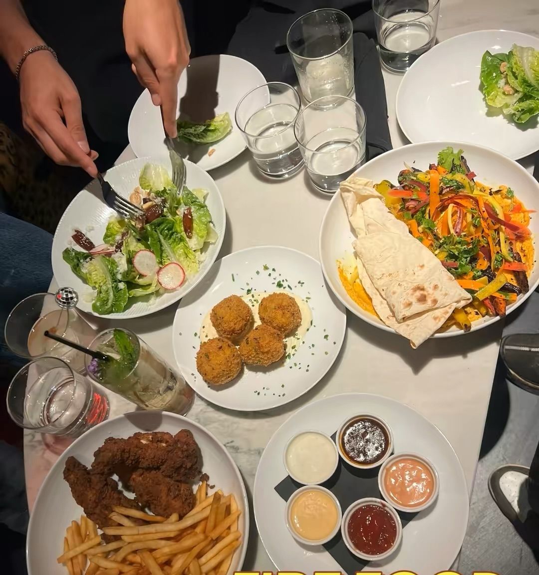 Plates from the kitchen on opening weekend
